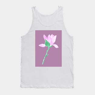 flower, floral, magnolia, plant, ecology, environment, nature, natural, watercolor, art, painted, hand-drawn Tank Top